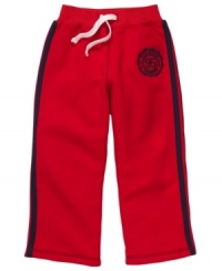 Getting warmer. These fleece pants from Osh Kosh give him a comfy look to take playtime to the next level. Getting warmer. These fleece pants from Osh Kosh give him a comfy look to take playtime to the next level.