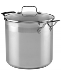 A real stove topper! Emeril packs professional promise & outstanding performance into this stainless steel stockpot. A brilliant base of aluminum and stainless captures heat fast and spreads it evenly, while the glass lid traps in vital moisture, flavor and nutrients to each and every meal. Lifetime warranty. A real stove topper! Emeril packs professional promise & outstanding performance into this stainless steel stockpot. A brilliant base of aluminum and stainless captures heat fast and spreads it evenly, while the glass lid traps in vital moisture, flavor and nutrients to each and every meal. Lifetime warranty.