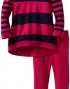 Splendid Littles Baby-girls Newborn Cambridge Mixed Stripe Tunic Set, Raspberry, 6-12 Months