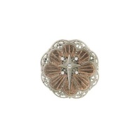 Rose Gold and Silver Tone Medallion Pin