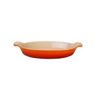 Le Creuset Heritage Stoneware Petite Oval Au Gratin Dish, Flame Le Creuset Heritage Stoneware Petite Oval Au Gratin Dish, Flame