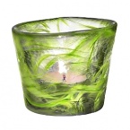 Designed by Ulrica Hydman-Vallien. The Mine collection with it's cheerful colors fits in everywhere and will stand up to just about anything. The swirling, irregular veils of color make each piece an individual in its own right. With this incredibly popular collection there's no question, because each piece is unique. With its swirls of rich color, Mine is charming and fun, has a built-in story, is eminently collective, and makes a one-of-a-kind gift.