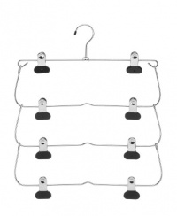 Whitmor 6021-185 Ebony Chrome Collection 4-Tier Folding Skirt Hanger Whitmor 6021-185 Ebony Chrome Collection 4-Tier Folding Skirt Hanger