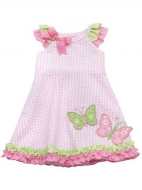 Rare Editions Infant Girls Pink Lime Butterfly Gingham Sundress-18 Months Rare Editions Infant Girls Pink Lime Butterfly Gingham Sundress-18 Months