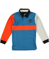 Sean John Roman Numerals Polo (Sizes 8 - 20) - blue/orange, 18 Sean John Roman Numerals Polo (Sizes 8 - 20) - blue/orange, 18