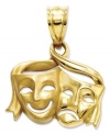 The perfect gift for the aspiring actress or actor. This charming comedy and tragedy charm is crafted from polished 14k gold with an open back design. Chain not included. Approximate length: 4/5 inch. Approximate width: 3/5 inch.