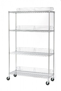 Seville Classics SHE18487 18-Inch by 48-Inch by 72-Inch Shelving System with Wheels, Chrome Seville Classics SHE18487 18-Inch by 48-Inch by 72-Inch Shelving System with Wheels, Chrome