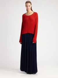 This bright, wonderfully slouchy knit design is equal parts style and comfort.Rib-knit crewneck with back splitRib-knit cuffs and hemDropped shoulderSignature back loop detailRayonDry cleanMade in Italy of imported fabricModel shown is 5'10 (177cm) wearing US size Small. This bright, wonderfully slouchy knit design is equal parts style and comfort.Rib-knit crewneck with back splitRib-knit cuffs and hemDropped shoulderSignature back loop detailRayonDry cleanMade in Italy of imported fabricModel shown is 5'10 (177cm) wearing US size Small.
