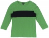 Lauren Jeans Co. Women's Color-Blocked Button-Shoulder Slub Top (Cricket Green/Capri Navy)