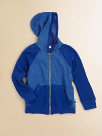 Crafted in an ultra-cool, ultra-toasty thermal fabric, this colorblocked hoodie is sporty and versatile.Attached hoodLong raglan sleevesZip-frontSplit kangaroo pockets50% cotton/50% polyesterMachine washImported Crafted in an ultra-cool, ultra-toasty thermal fabric, this colorblocked hoodie is sporty and versatile.Attached hoodLong raglan sleevesZip-frontSplit kangaroo pockets50% cotton/50% polyesterMachine washImported