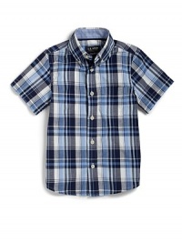 THE LOOKPlaid designButton down collarFront button closureShort sleeves Back yoke seamTHE MATERIALCottonCARE & ORIGINMachine washImported THE LOOKPlaid designButton down collarFront button closureShort sleeves Back yoke seamTHE MATERIALCottonCARE & ORIGINMachine washImported