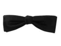 100% Silk Woven Solid Satin Black Self-Tie Slim Bow Tie