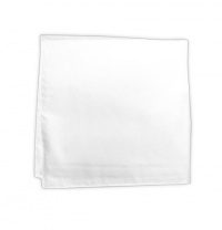 100% White Cotton Pocket Square - 13