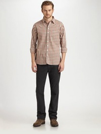 Casual and crinkled in ultra-lightweight cotton with a unique, 3/4-length placket.ButtonfrontChest patch pocketCottonMachine washImported Casual and crinkled in ultra-lightweight cotton with a unique, 3/4-length placket.ButtonfrontChest patch pocketCottonMachine washImported