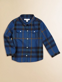 A large-scale check in crisp cotton in a sophisticated and handsome palette.Point collarLong sleevesButton-frontFront button-flap patch pocketCottonMachine washImported Please note: Number of buttons may vary depending on size ordered. A large-scale check in crisp cotton in a sophisticated and handsome palette.Point collarLong sleevesButton-frontFront button-flap patch pocketCottonMachine washImported Please note: Number of buttons may vary depending on size ordered.
