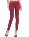 GUESS Brittney Ankle Skinny Colored Jeans with, WASHED ROMAN RED (32)