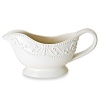 Feminine and sophisticated. Off-white porcelain body with white embossing. Dishwasher and microwave safe.
