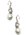 Sparkle all day long Givenchy's dazzling drop earrings. Polished glass pearls and round-cut crystals make these perfect for day and night. Crafted in silver tone mixed metal. Approximate drop: 1-5/8 inches.
