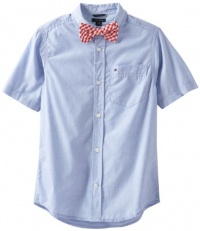 Tommy Hilfiger Boys 2-7 Short Sleeve Blaine Shirt With Bowtie, Summit Blue, 02 Regular Tommy Hilfiger Boys 2-7 Short Sleeve Blaine Shirt With Bowtie, Summit Blue, 02 Regular