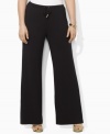 Crafted from super-soft stretch jersey, Lauren by Ralph Lauren's comfortable plus size palazzo pants have an elevated feel ideal for warmer months.