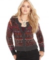 Add on-trend texture to your fall look with this patterned Kensie cardigan -- a hot layering piece!