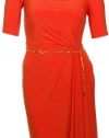 Lauren Ralph Lauren Women's Chain Belt Jersey Dress