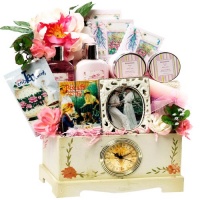 Art of Appreciation Gift Baskets Victorian Lace Tea, Spa & Treats Clock Gift Chest Art of Appreciation Gift Baskets Victorian Lace Tea, Spa & Treats Clock Gift Chest