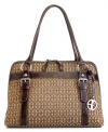 Opt in on the season's signature style with this essential Giani Bernini satchel that speaks elegance with some attitude. Bold buckle and stud detailing play perfectly against a classic jacquard  backdrop, while plenty of pockets keep the interior effortlessly organized.