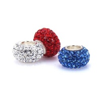 Set of 3 - Bella Fascini RED, WHITE & BLUE Crystal Pave Mixed Set - European Charm Bracelet Beads Made with Authentic Swarovski Crystal Elements - Fits Perfectly on Chamilia Moress Pandora and All Compatible Brands Set of 3 - Bella Fascini RED, WHITE & BLUE Crystal Pave Mixed Set - European Charm Bracelet Beads Made with Authentic Swarovski Crystal Elements - Fits Perfectly on Chamilia Moress Pandora and All Compatible Brands