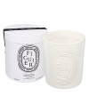 Diptyque teamed up with Virebent, a well-known porcelain manufacturer established in 1924, to make its indoor and outdoor scented candle. It chose earthenware for its rustic touch and hand-crafted look, and because it embodies and brings to life the brand emblematic oval. This Diptyque five-wick candle is made exclusively by hand, and recalls the warmth of fig wood, the freshness of its leaves and the milky sap. Burn time is approximately 150 hours.