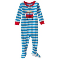 Carter's Baby Boys One Piece Cotton Knit Striped Fire Truck Footed Sleeper Pajamas (12 Months) Carter's Baby Boys One Piece Cotton Knit Striped Fire Truck Footed Sleeper Pajamas (12 Months)