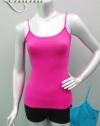 Camisole Layering Tank Top 17 inch w/ Built in Shelf Bra & Adj. Spaghetti Straps, Cotton/Lycra.