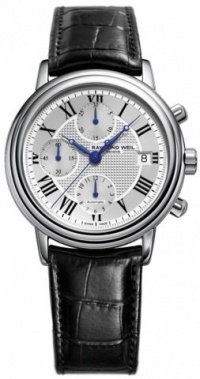 Raymond Weil Men's 7737-STC-00659 Maestro Black Leaher Strap Watch Raymond Weil Men's 7737-STC-00659 Maestro Black Leaher Strap Watch