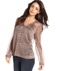 A fall must-have, the chiffon blouse get's a stylish makeover with leopard print on this Kensie version! A fall must-have, the chiffon blouse get's a stylish makeover with leopard print on this Kensie version!