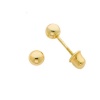 14K Yellow Gold 3mm Ball Stud Earrings with screw-back for Baby and Children