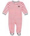 Carter's All-Star Stripe Coverall (Sizes NB - 9M) - white/red, 9 months