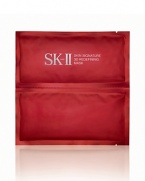 SK-II's Skin Signature 3D Redefining Mask works to uplift sagging skin and increase firmness and elasticity. You'll notice a reduction in the appearance of fine lines and wrinkles while experiencing a velvety smooth, radiant and youthful complexion. Includes six masks.After purifying the skin and following with Clear Lotion, apply Facial Treatment Essence. Take out an upper face mask from the sachet. Hold both ends of the upper face mask. Next position around eyes, stretching the sheet sideways to help treat fine lines around the eye area. Now take out the lower face mask from sachet. Hold both ends of the lower face mask to position. Position around the nose and mouth, and then stretch upwards slowly from chin to the sides of your face. The substrate will not return to its original shape once it has been stretched. Please be careful to avoid stretching too much. Peel off mask after approximately 15 minutes and discard. Wipe off or massage extra liquid and blend in.