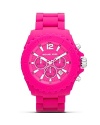Be a good sport: This boldly colored silicone watch from MICHAEL Michael Kors is a high-impact accessory, featuring an over sized bezel and advanced movement.