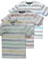 Old-school cool. Stripes with a worn look are casual and classic on this t shirt from Retrofit.