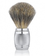 Fusion Chrome Collection combines advanced Gillette technologies with The Art of Shaving quality and craftsmanship to achieve the ultimate shaving experience. The Fusion Chrome Collection SHAVING BRUSH is elegantly handcrafted in polished chrome and designed for comfort and durability, with a micro-textured surface for style and grip. The pure badger hair generates a rich, warm lather, bringing sufficient water to the skin as it softens and lifts the beard, and gently exfoliates for a close and comfortable shave.