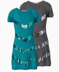 Dazzling sequin soft sweater dress by Epic Threads. Dazzling sequin soft sweater dress by Epic Threads.