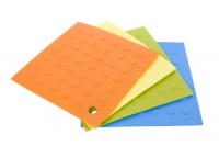 MIU France Set of 4 Silicone Pot Holders, Orange, Yellow, Green and Blue MIU France Set of 4 Silicone Pot Holders, Orange, Yellow, Green and Blue