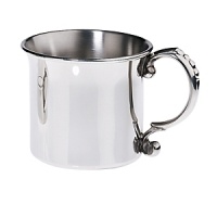 A favorite for traditional gift for newborns, the Classic baby cup is crafted in easy-care pewter with a straight sides and an ornate handle. Elegantly packaged for gift-giving. A favorite for traditional gift for newborns, the Classic baby cup is crafted in easy-care pewter with a straight sides and an ornate handle. Elegantly packaged for gift-giving.