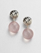 From the Elements Collection. An exquisite style featuring a beautifully faceted rose quartz drop and a textured sterling silver ball. Rose quartzSterling silverDrop, about 1Post backImported 