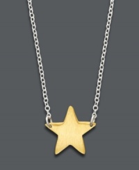 The perfect gift for the girl destined to be a star. Studio Silver's perfectly charming pendant features a delicate sterling silver chain and 18k gold over sterling silver star charm. Approximate length: 16 inches +2-inch extender. Approximate drop: 1/2 inch. The perfect gift for the girl destined to be a star. Studio Silver's perfectly charming pendant features a delicate sterling silver chain and 18k gold over sterling silver star charm. Approximate length: 16 inches +2-inch extender. Approximate drop: 1/2 inch.