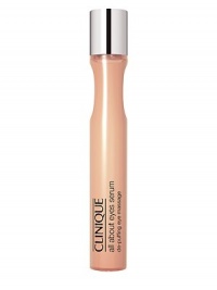 This instantly cooling serum helps massage away bags while refreshing and hydrating puffy eyes on contact. Brightens eye area immediately and over time. Combats dark circles, too. Formulated with caffeine, potent antioxidants and soothing botanicals. Oil-free, non-irritating. Ophthalmologist Tested. 0.5 oz. This instantly cooling serum helps massage away bags while refreshing and hydrating puffy eyes on contact. Brightens eye area immediately and over time. Combats dark circles, too. Formulated with caffeine, potent antioxidants and soothing botanicals. Oil-free, non-irritating. Ophthalmologist Tested. 0.5 oz.