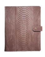 Thoughtfully designed to fold horizontally or vertically, your iPad will be protected within this python-embossed leather case with chamois-cloth lining, secure snap tab and four leather wrapped corner straps.Accommodates all iPad modelsLeather8 X 9.75Made in USA