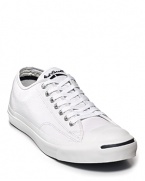 These classic shoes made famous by Jack Purcell are as popular as ever. Leather low-top sneakers with perforated detail throughout. Rubber cap toe and sole.