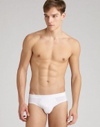 An exceptionally soft, high-cut brief in the very lightest-weight microfiber. Logo waistband No-fly style Polyamide/elastane; machine wash Imported