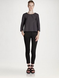 An instant wardrobe classic, this slim-fitting pair is rendered in sturdy cotton.Zip flySide slash pocketsVented cuffsCotton/polyurethaneDry cleanMade in Italy of imported fabricModel shown is 5'10 (177cm) wearing US size 4. An instant wardrobe classic, this slim-fitting pair is rendered in sturdy cotton.Zip flySide slash pocketsVented cuffsCotton/polyurethaneDry cleanMade in Italy of imported fabricModel shown is 5'10 (177cm) wearing US size 4.